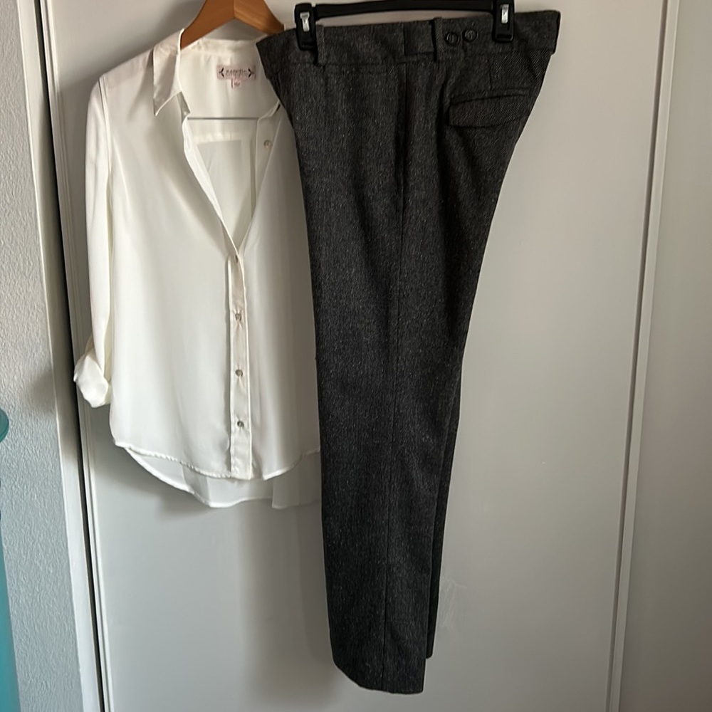 Banana Republic Women’s Martha Fit Wool Blend Textured Dress Career Trouser - Picture 8 of 11